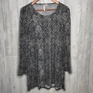 Others Follow Bell Sleeve Geometric Dress XS